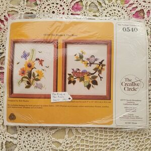 Vintage 1986 Creative Circle Birds & Bees Embroidery Kit 0540 Bob Shafor 8x10
